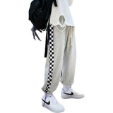 Striped Side Grid Graphic Sweatpants