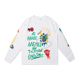 Graffiti Cartoon Letter Print Sweatshirt