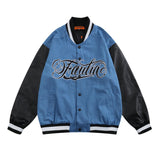 Patchwork  Letter Embroidery Denim Jacket