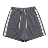 Paneled Diamond Striped Shorts