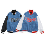 Patchwork  Letter Embroidery Denim Jacket