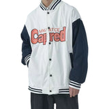 'Cap Red' Letter Patchwork Jacket