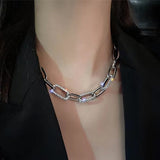 Thick Chain Rhinestone Necklace