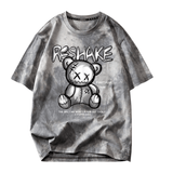 Vintage Letter Bear Graphic T-shirt