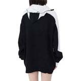 Patchwork Pure Knitted Hoodie