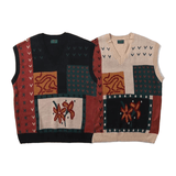 Retro Patchwork Knitted Vest