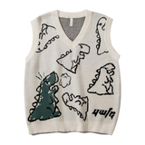 Dinosaur Sketch Pattern Graphic Vest