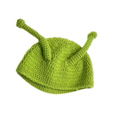 Green Cute Antenna Knitted Hat