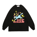 Letter Fox Cartoon Print Sweatshirt