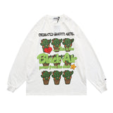 Letter Cactus Graphic Sweatshirt