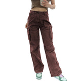 Side Pockets High Waist Cargo Pants