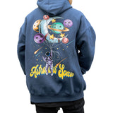 Cartoon Space Man Graphic Hoodie