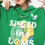 Colorful Print Smiley Hoodie