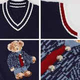 Bear Graphic Knitted Vest