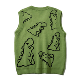 Dinosaur Sketch Pattern Graphic Vest