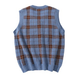 Retro Grid Knitted Vest