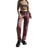 Low Waist Straight Legs Cargo Pants