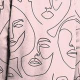 Abstract Line Face Print Jacket