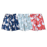 Full-Print Big White Goose Casual Shorts