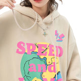 Colorful Print Smiley Hoodie