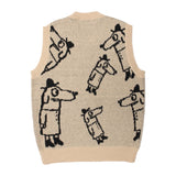 Dog Sketch Pattern Graphic Vest