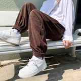 Little Logo Plain Corduroy Sweatpants