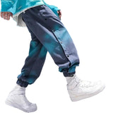 Side Buttons Tie-dye Sweatpants