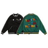 Line Letter Embroidery Jacket