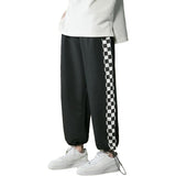 Striped Side Grid Graphic Sweatpants