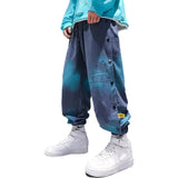 Side Buttons Tie-dye Sweatpants