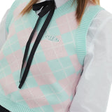 Diamond Pattern Knitted Vest