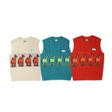 Camels Print Knitted Vest