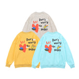 Cute Cartoon Letter Print Sweatshirt