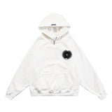 Letter Badge Graphic Zipper Hoodie