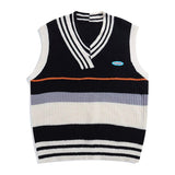 Stripe Graphic Knitted Vest