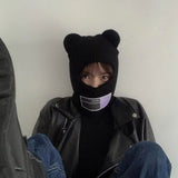 Bear Face Mask Knitted Hat