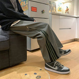 Pcloa Vintage Side Striped Zipper Sweatpants