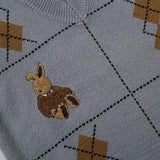 Mr.Rabbit Pattern Knitted Vest