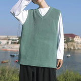 Plain Casual Knitted Vest