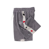 Side Poker Embroidery Shorts