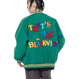 Line Letter Embroidery Jacket