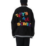 Line Letter Embroidery Jacket