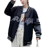 Letter Embroidery Casual Jacket