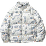 Camera Pattern Puffer Jacket