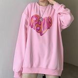 "RAIN" Printed Heart Sweatshirt