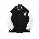 Bear Patchwork Baseball Jacket