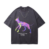 Necklace Animal Letter Print T-Shirt