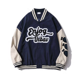 Letter Patchwork Baseball Jacket