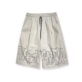 Vintage Letter Graphic Shorts