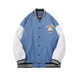 Bear Patchwork Baseball Jacket